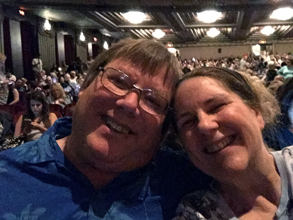 Laurie and Mark selfie from the Pantages Theater