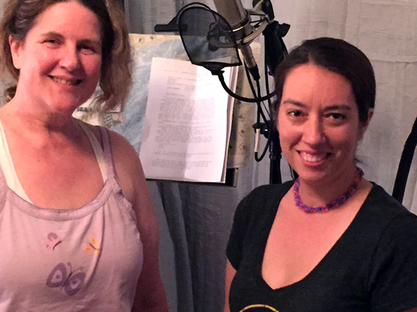 Laurie and Samantha in Laurie's home studio